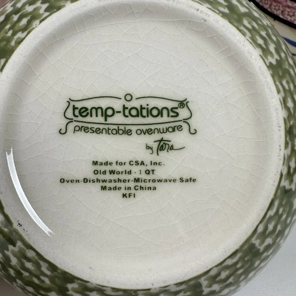 Temp-tations Old World 5pc Lidded Bakeware Set w/ Wire Racks Cobalt Trim